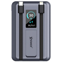 XPower MagSwift 7合1多功能數顯 Type-C PD/Lightning雙內置線+磁吸PD3.0無線移動電源 10000mAh