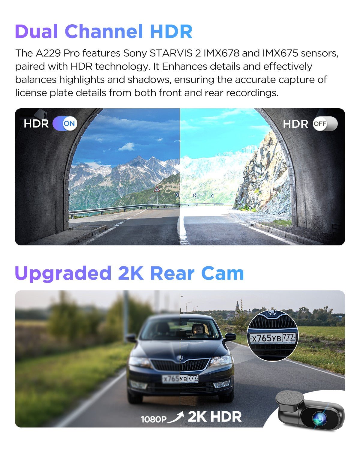 VIOFO 4K HDR 前後雙鏡頭行車記錄器 A139 Pro 2CH