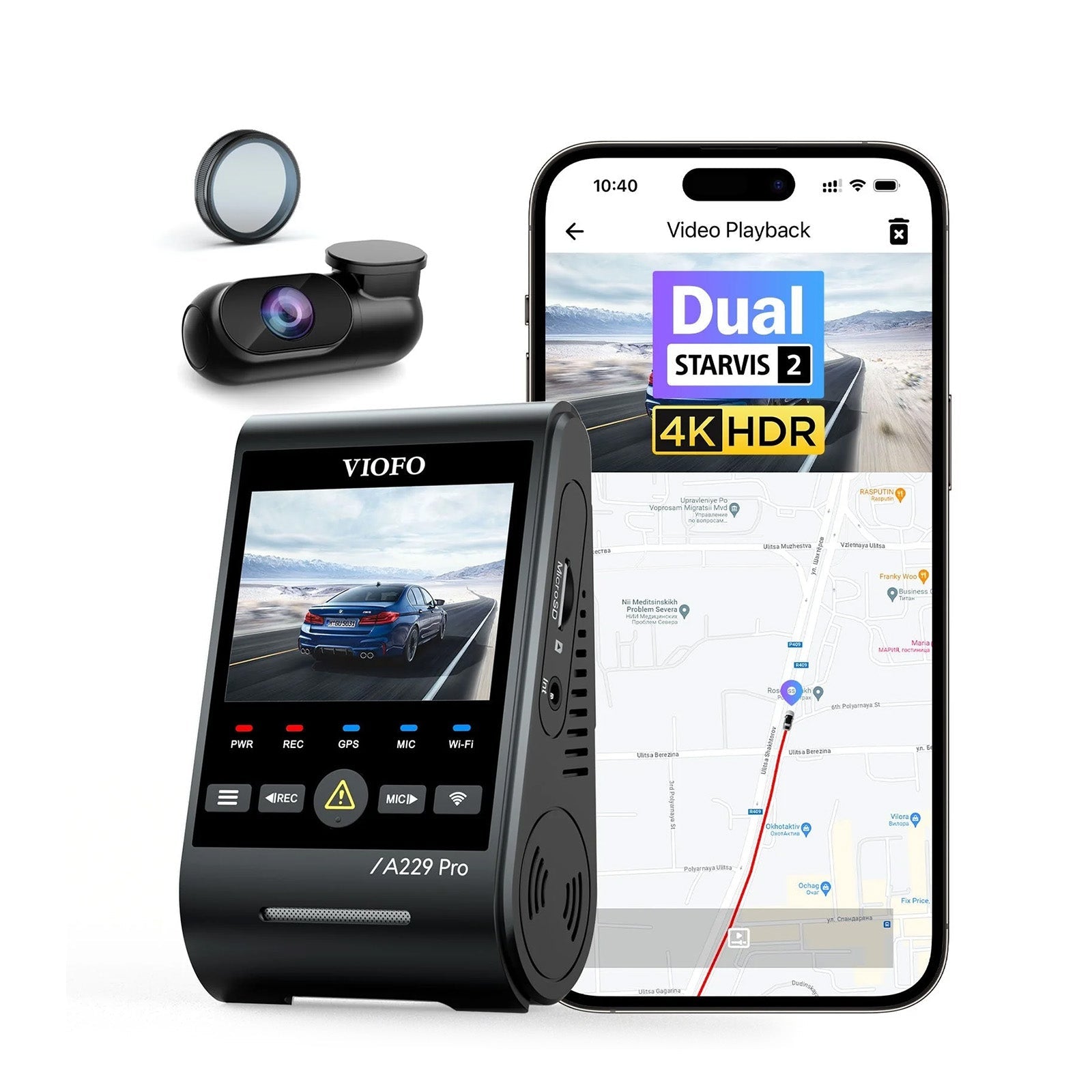 VIOFO 4K HDR 前後雙鏡頭行車記錄器 A139 Pro 2CH