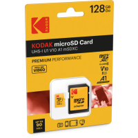 Kodak Ultra Performance Class 10 UHS-1 U3 V30 A1 microSDXC with SD Adapter 記憶卡 128GB [R:100 W:40] (EKMSDM128GXC10HPRK)
