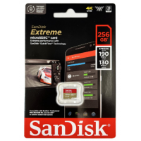 SanDisk Extreme A2 V30 U3 UHS-I microSDXC 記憶卡 256GB [R:190 W:130] (SDSQXAV-256G)