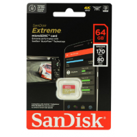 SanDisk Extreme A2 V30 U3 UHS-I microSDXC 記憶卡 64GB [R:170 W:80] (SDSQXAH-064G)