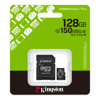Kingston Canvas Select Plus microSDXC with SD Adapter 記憶卡 128GB [R:150] (SDCS3/128GB)