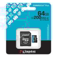 Kingston Canvas Go! Plus A2 V30 microSDXC 記憶卡 with SD Adapter 128GB [R:200 W:100] (SDCG4/128GB)