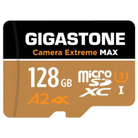 Gigastone Camera Extreme Max A2 4K U3 Class 10 microSDXC 記憶卡 128GB [R:160 W:100]