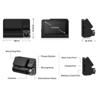 70邁 Ultra HD 4K Built-in GPS ADAS Dash Camera with AI Motion Detection 具有 AI 運動檢測功能的超高清 4K 內置 GPS ADAS 行車記錄儀 A810