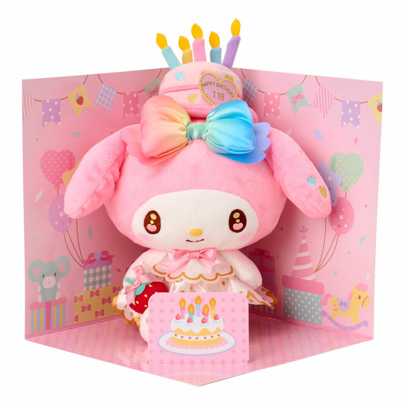 【50周年限定】My Melody 生日祝賀套裝 公仔連生日帽及佈景卡