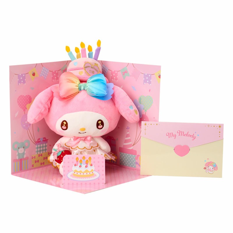 【50周年限定】My Melody 生日祝賀套裝 公仔連生日帽及佈景卡