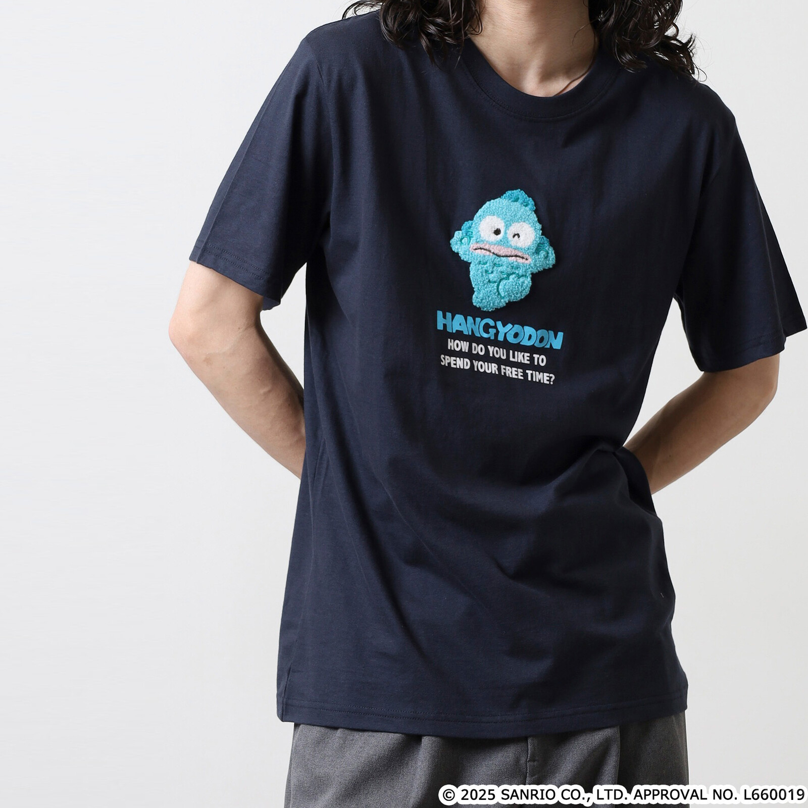 水怪 Hangyodon 毛茸茸刺繡100%純棉成人T恤 2色3碼可選