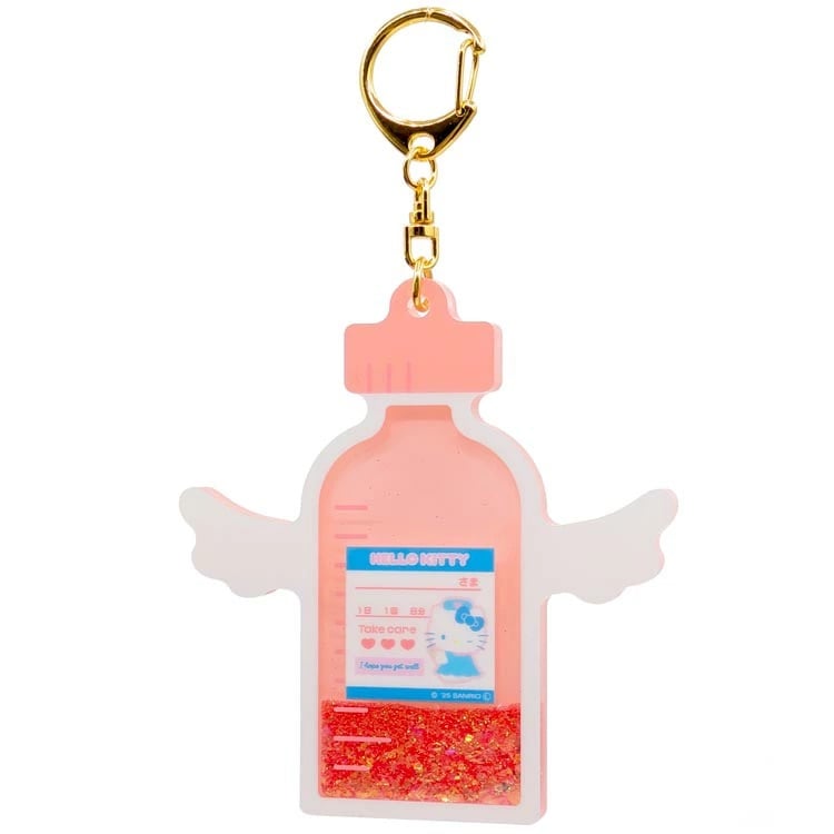 Sanrio 天使藥水樽流沙閃閃搖搖匙扣（可揀款式）