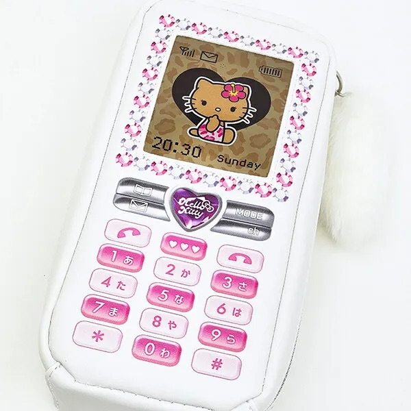 Hello Kitty 平成風日燒Kitty手機造型筆袋 收納袋