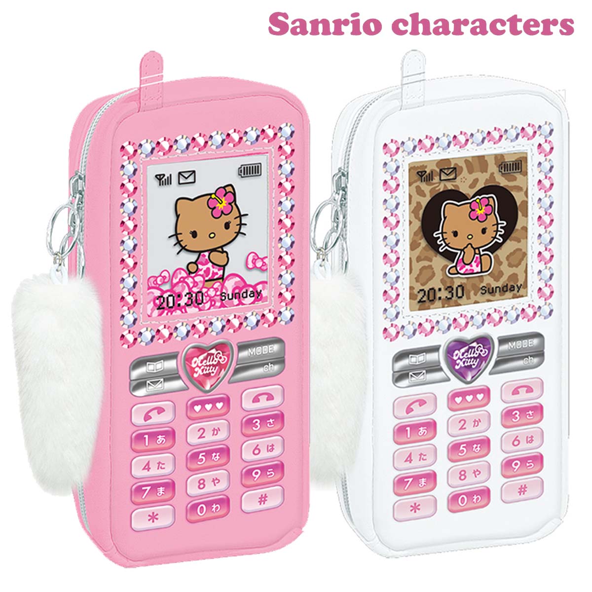 Hello Kitty 平成風日燒Kitty手機造型筆袋 收納袋