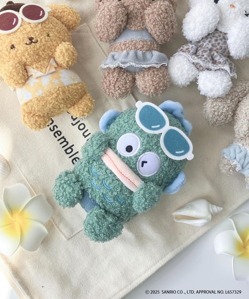 Sanrio x as know as plus 夏日度假系列毛茸茸公仔掛件 5款角色可選