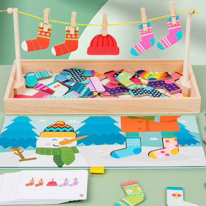 Wooden_snowman's_clothes_hanging_Sequence_&_Logic_educational_game_wooden-snow-man-clothes-hanging-game-7