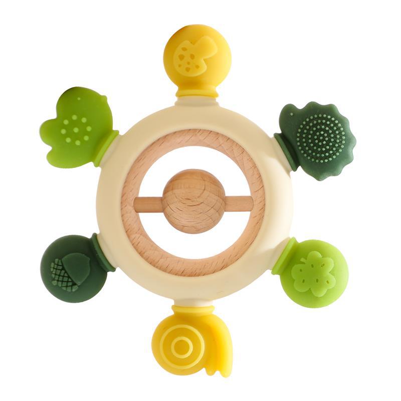 Wooden_baby_silicone_multi-directional_bite_teether_silicone-teether-green