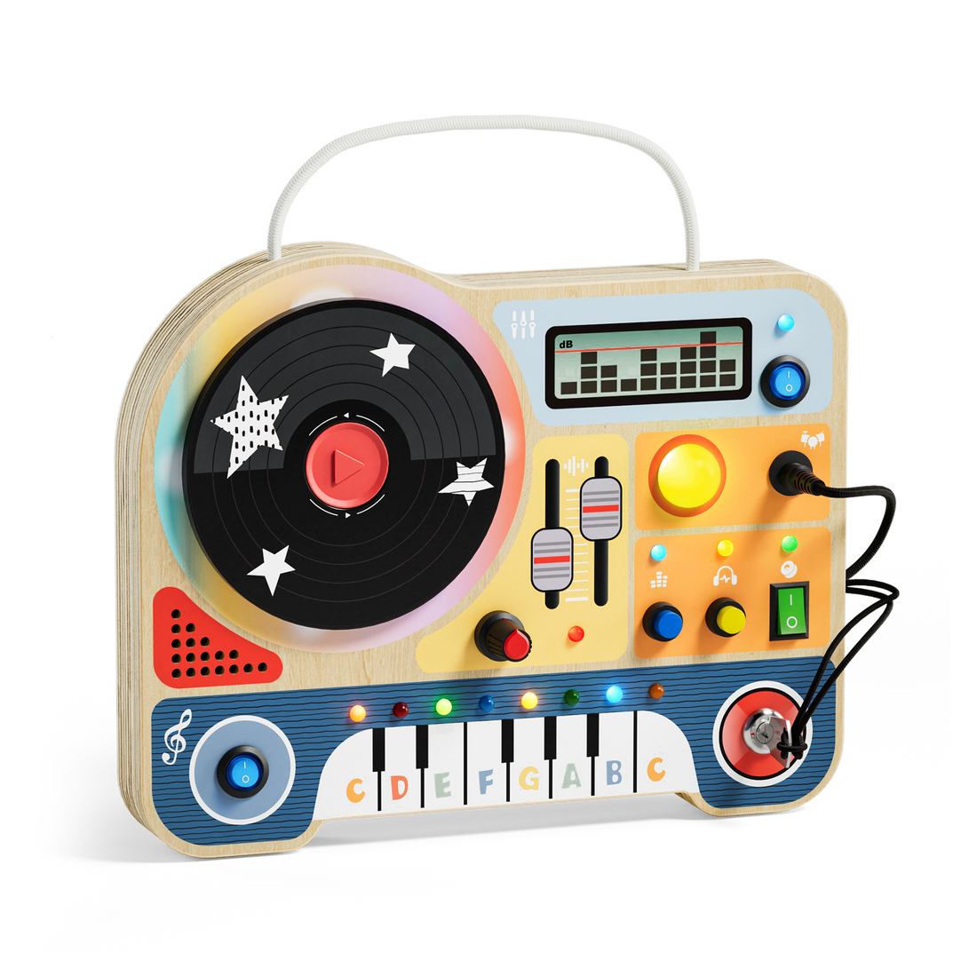Topbright DJ 音樂忙碌板 木製感官活動玩具