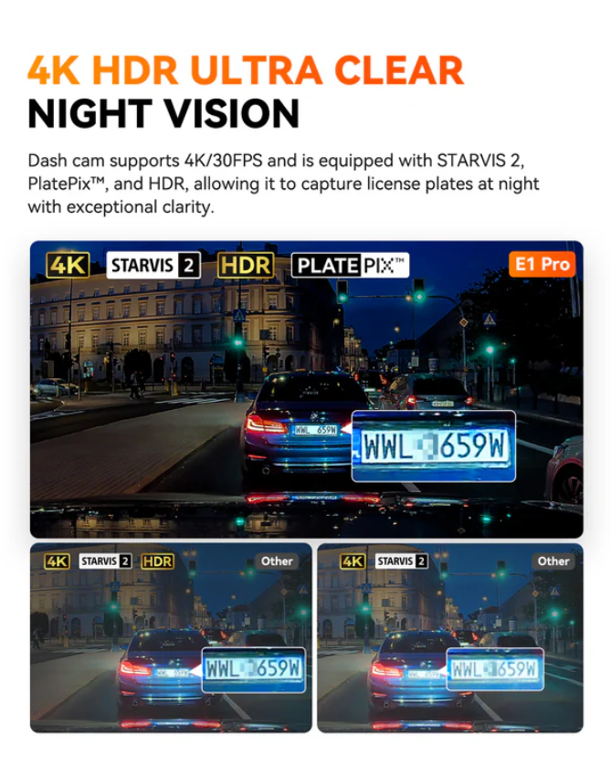 Vantrue Element 1 PRO (E1 PRO) 4K前鏡頭車Cam 行車紀錄儀 圖 5