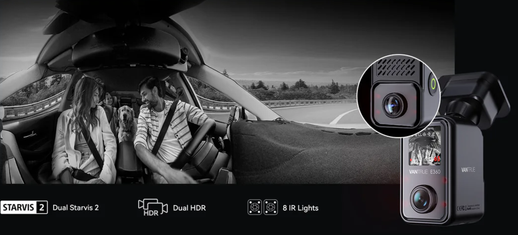 Vantrue E360ACE 360° 全景 5.2K 3CH 3鏡頭車Cam 行車紀錄儀 (車CAM + Vblog) 圖 7
