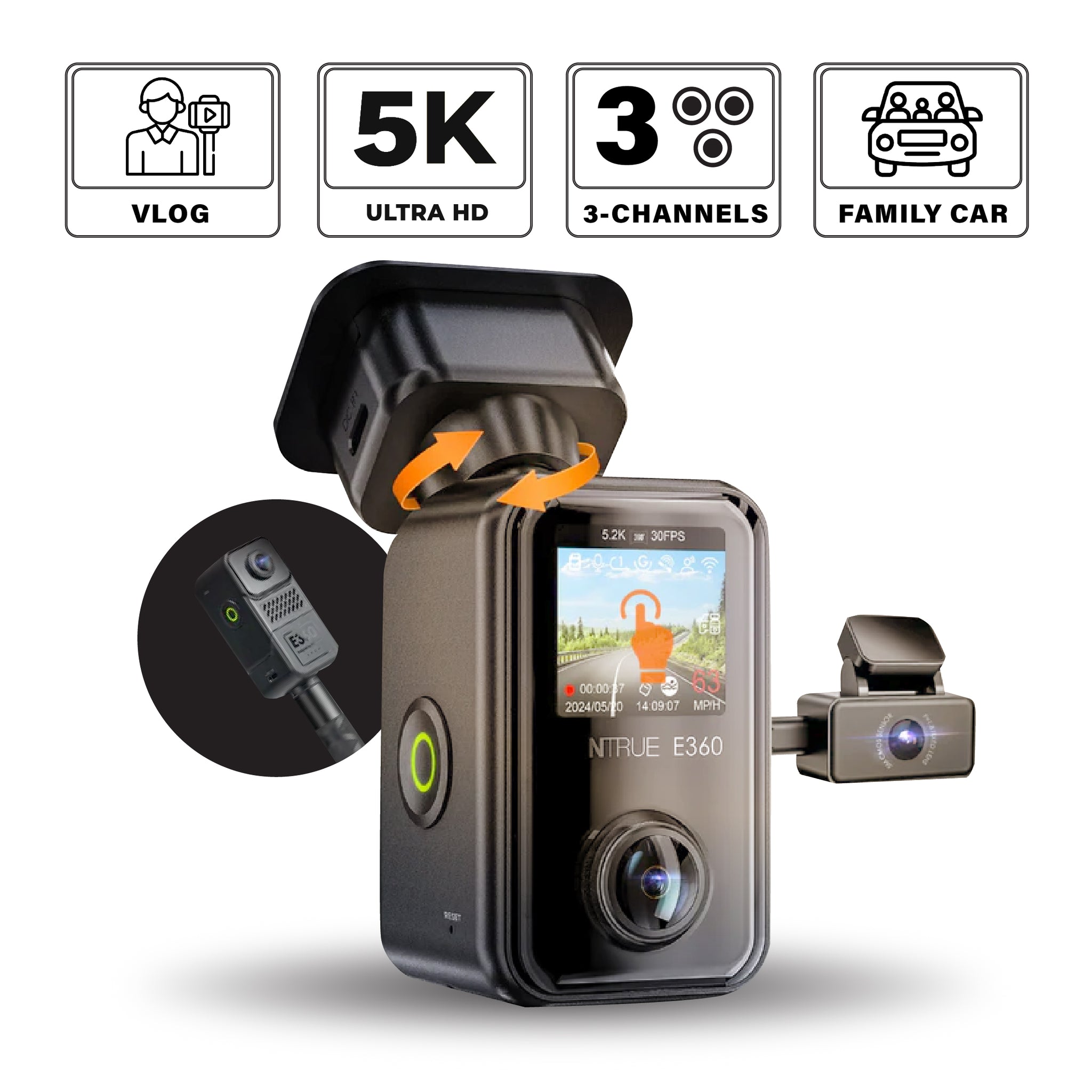 Vantrue E360ACE 三鏡頭行車記錄儀