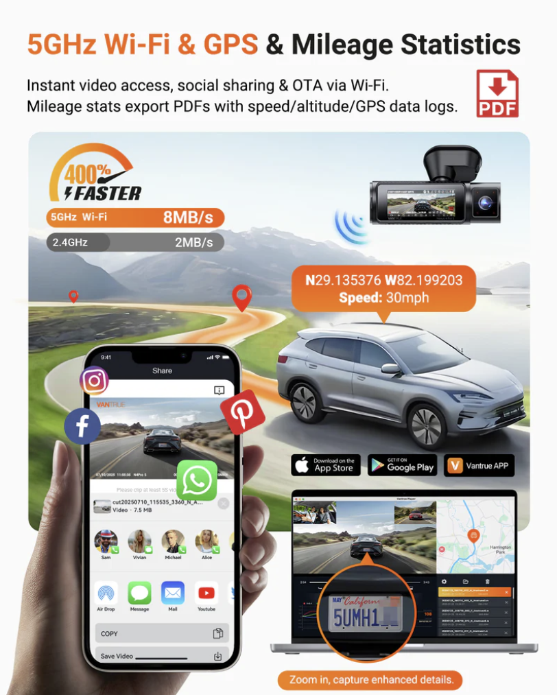 Vantrue NEXUS 4 PRO S (N4PRO S) 4K 3CH 3鏡頭車Cam行車紀錄儀 (LTE版本) 圖 8