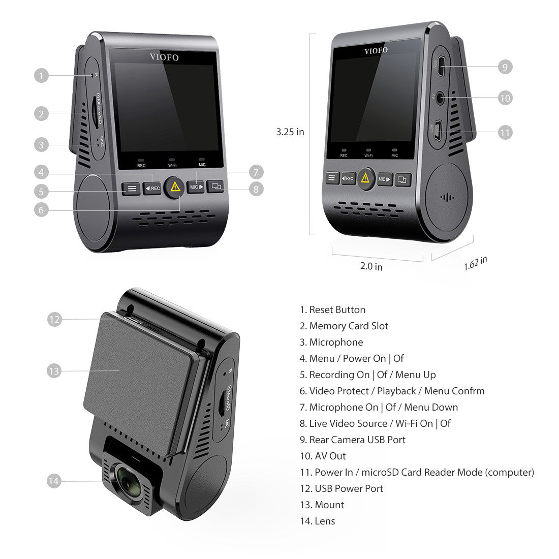 VIOFO A129 Pro Duo Ultra 4K 前置 + Full HD 1080P 後 雙 鏡頭 Wi-Fi GPS 行車記錄儀 圖 10