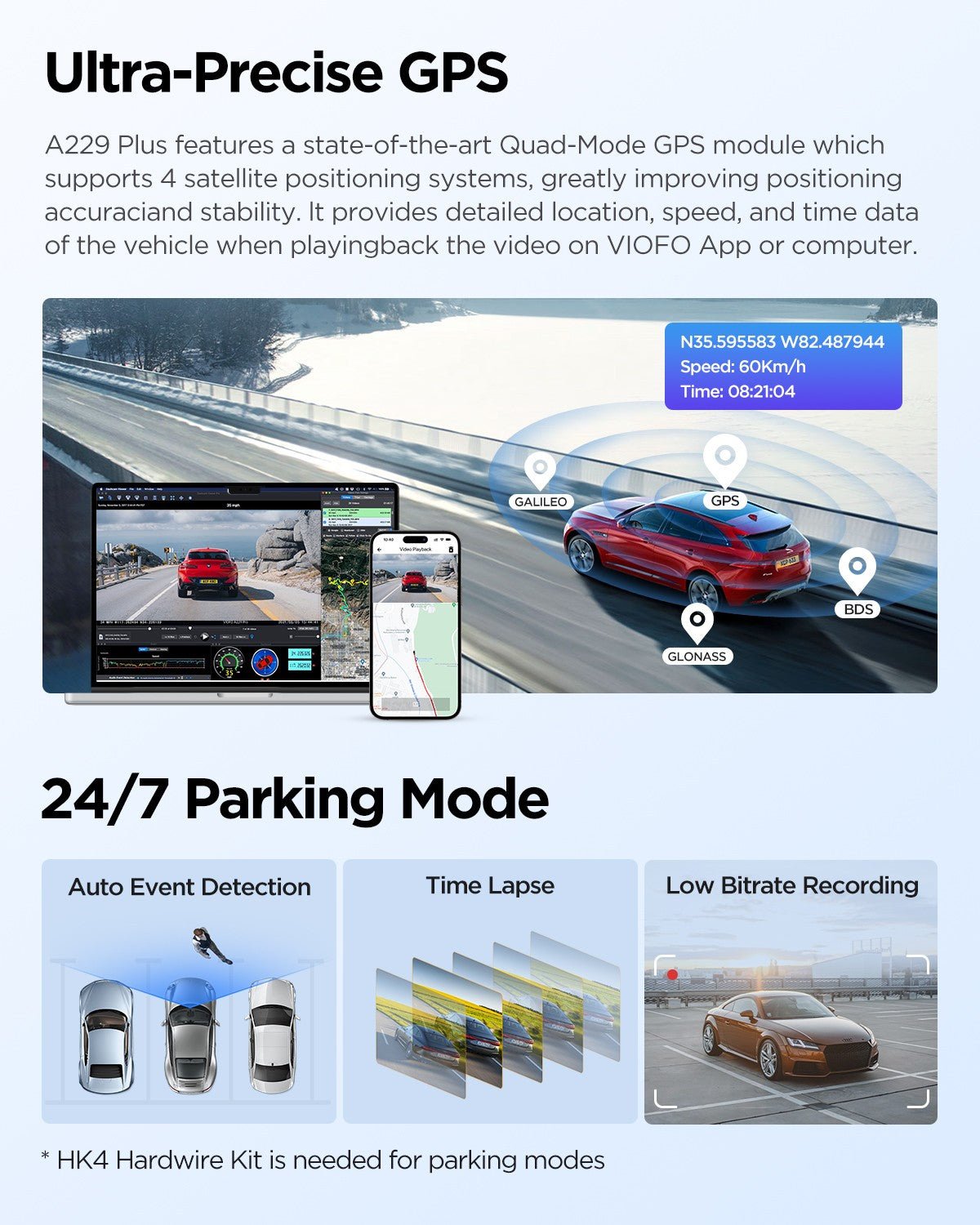 VIOFO A229 Plus 單鏡頭 2K HDR 前置 行車記錄儀 配 Sony STARVIS 2 IMX675 感光元件 語音控制 5GHz WiFi 高精度 GPS 圖 6