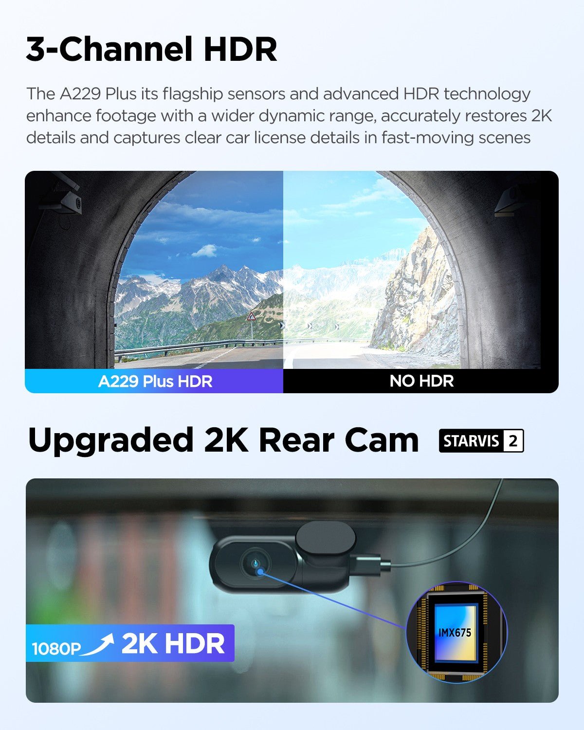 VIOFO A229 Plus 3 鏡頭 2K+2K+1080P HDR 5GHz Wi-Fi GPS 語音控制 3 鏡頭 行車記錄儀 配 雙 Sony STARVIS 2 感光元件 圖 5