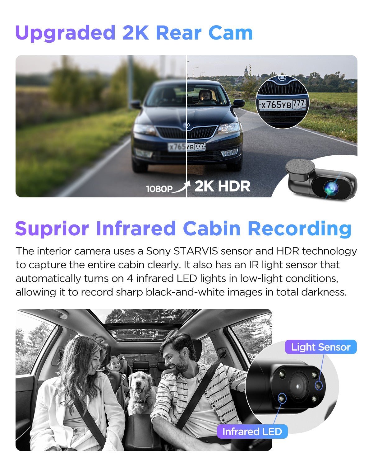 VIOFO A229 Pro 3 鏡頭 4K+2K+1080P HDR 3 Channels Car 行車記錄儀 配 Sony STARVIS 2 感光元件 for 網約車 出租車 網約車司機 圖 4