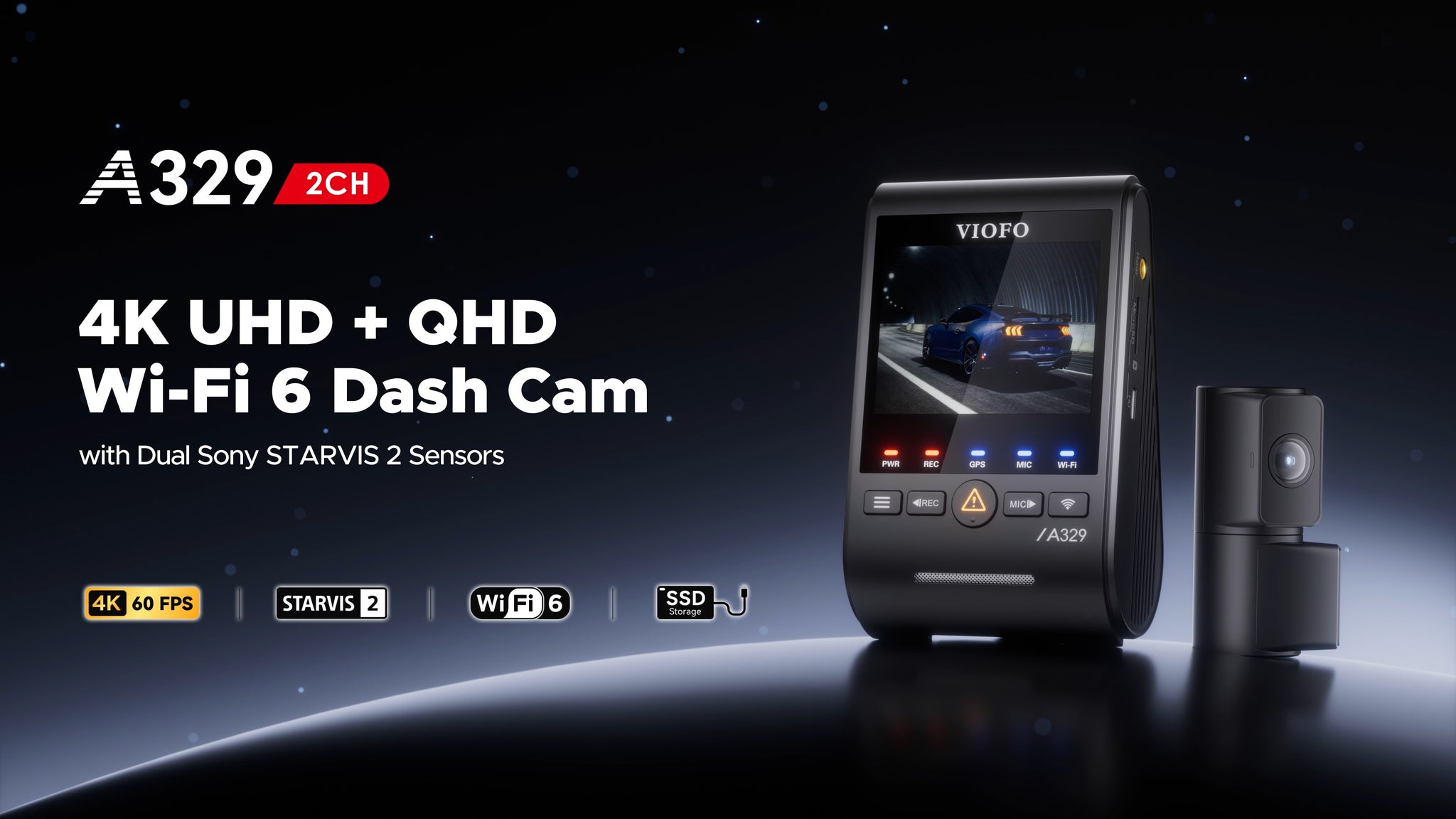 VIOFO A329 雙鏡頭 First 4K 60 幀 前置 及 2K 後 Wi-Fi 6 行車記錄儀 HDR 配 Sony STARVIS 2 感光元件 支援 SSD 儲存 圖 7