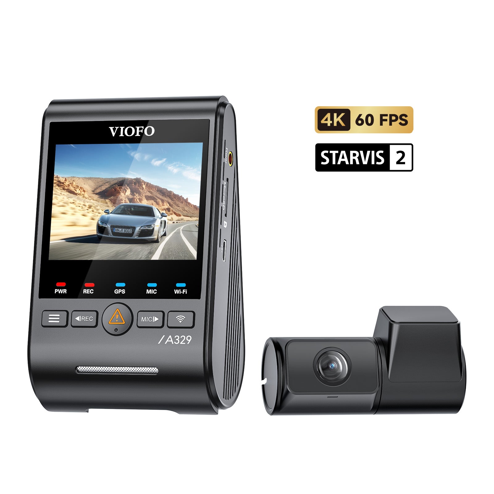 VIOFO A329 雙鏡頭 First 4K 60 幀 前置 及 2K 後 Wi-Fi 6 行車記錄儀 HDR 配 Sony STARVIS 2 感光元件 支援 SSD 儲存 圖 1