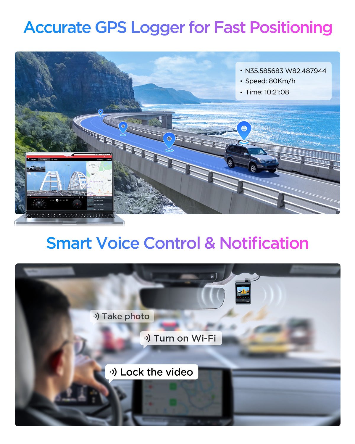 VIOFO A329S 3 鏡頭 First 4K 30 幀 前置+2K 廣角 210° 視角 魚眼 車廂+2K 後 行車記錄儀 配 STARVIS 2 感光元件 3-鏡頭 HDR,支援 SSD 儲存 圖 8
