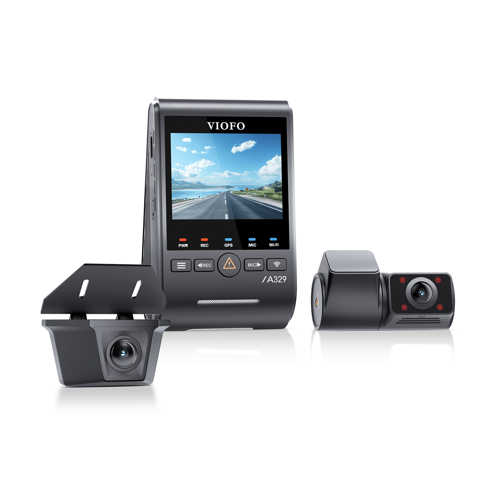VIOFO A329SW 3 鏡頭 4K 30 幀 前置+2K 防水 後+2K 魚眼 車廂 配 Sony STARVIS 2 感光元件 HDR，Flexible Installation to Capture Both Inside 及 Outside 圖 4