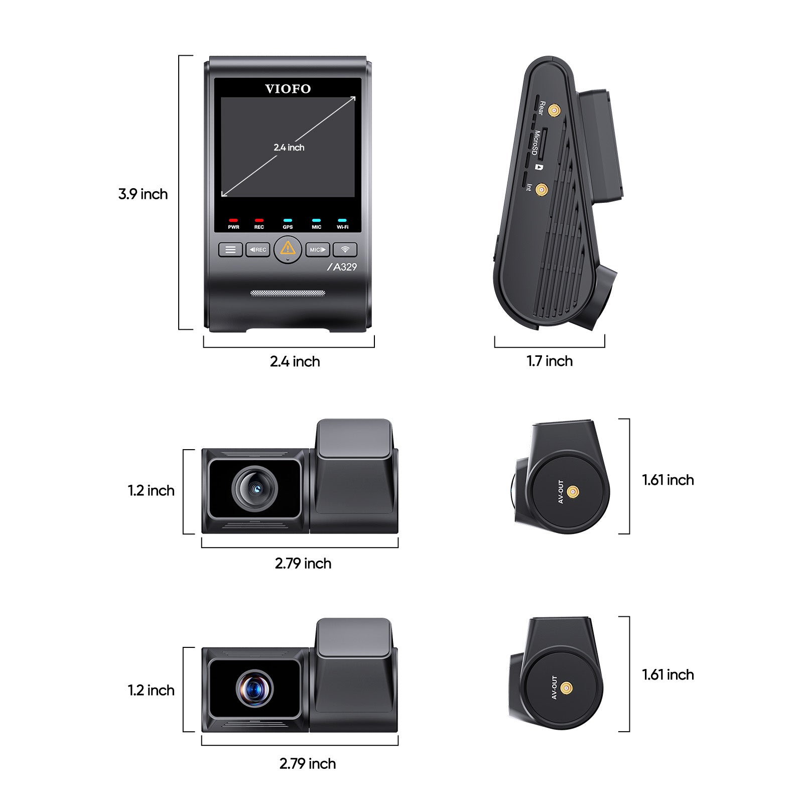 VIOFO A329T 3 鏡頭 4K 30 幀 前置+2K 望遠 Camera+2K 後 Camera,Sony STARVIS 2 感光元件 HDR,支援 SSD 儲存,Multiplex Video,低耗電撞擊偵測,混合停車錄影 圖 5