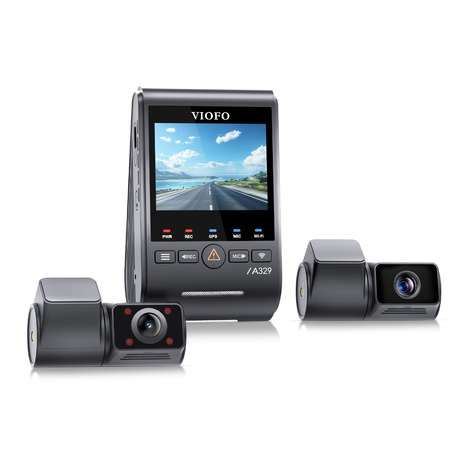 VIOFO A329TC 3 鏡頭 4K 30 幀 前置+2K 望遠+2K 魚眼 車廂 行車記錄儀 配 Sony STARVIS 2 感光元件,210° Ultra-廣角 Angle 紅外線 Interior HDR 超強夜視,4 倍光學變焦 望遠 Capture Farther 圖 3