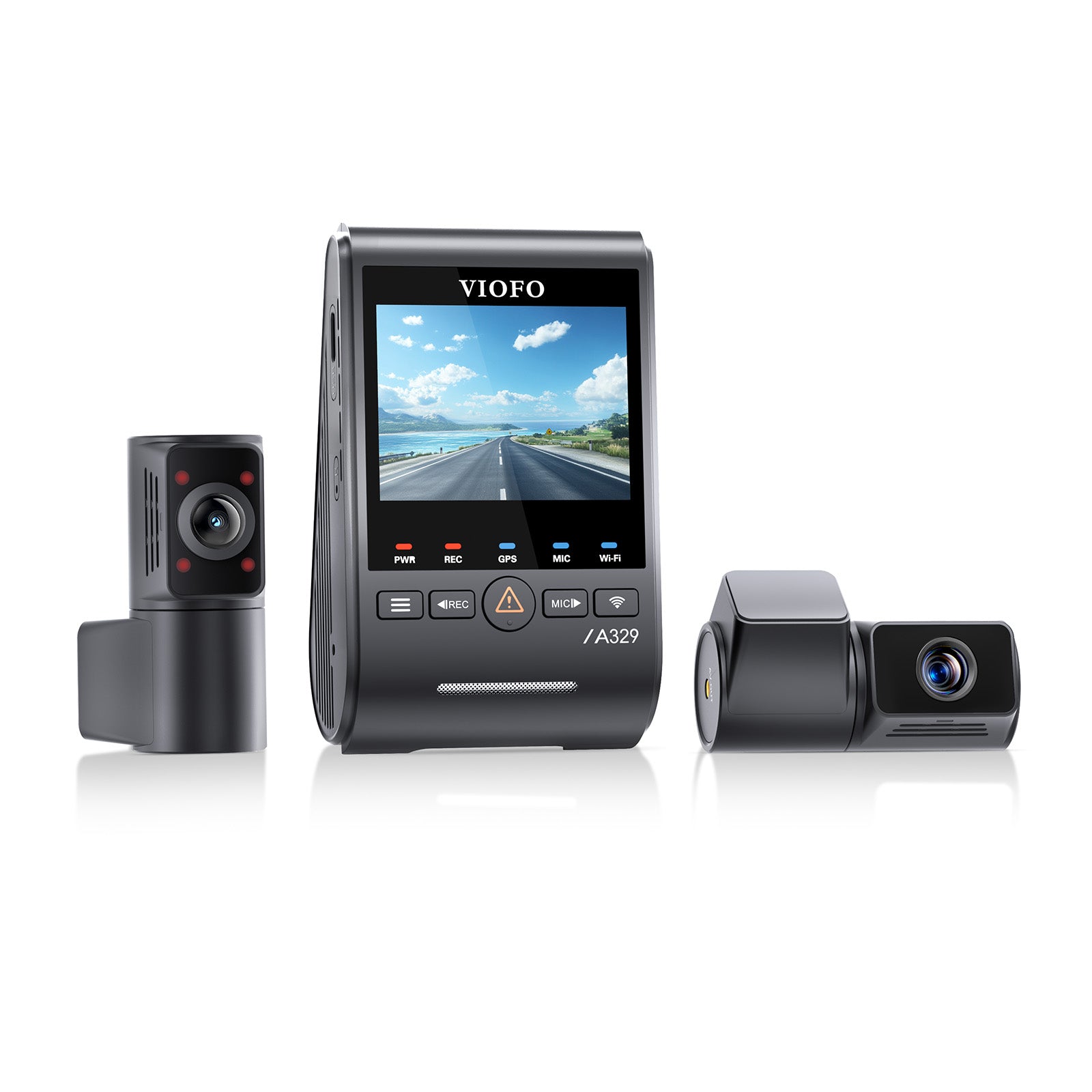 VIOFO A329TC 3 鏡頭 4K 30 幀 前置+2K 望遠+2K 魚眼 車廂 行車記錄儀 配 Sony STARVIS 2 感光元件,210° Ultra-廣角 Angle 紅外線 Interior HDR 超強夜視,4 倍光學變焦 望遠 Capture Farther 圖 4