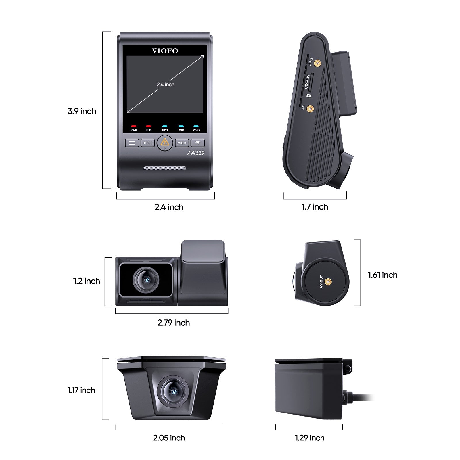 VIOFO A329TW 3 鏡頭 4K 30 幀 前置+2K 望遠 Camera+2K 防水 Camera，Sony STARVIS 2 感光元件 HDR，支援 SSD 儲存，低耗電撞擊偵測，混合停車錄影 圖 5